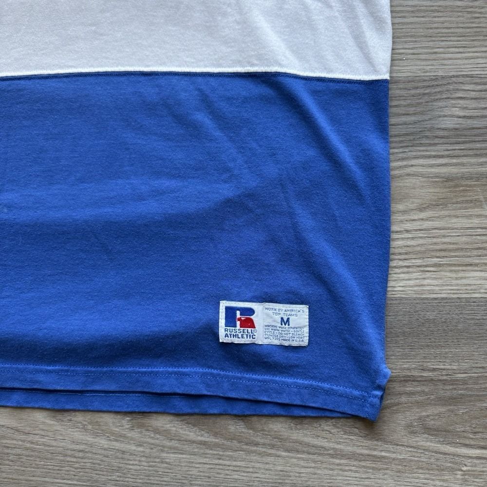 VTG 90s Russell Athletic T-Shirt Men's Large‎ Tri Colorblock Tee Made In USA - Picture 6 of 7